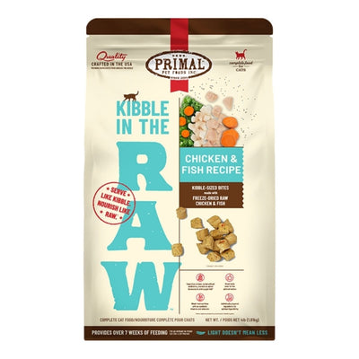 Primal Cat Kibble in The Raw Chicken & Fish, 4 lb - Pets Perfect