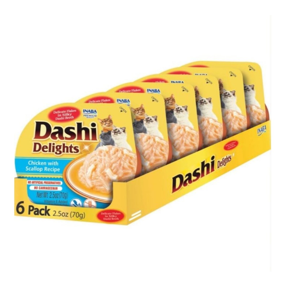 Inaba Dashi Delights Flakes In Broth Chicken/Scallop 2.5oz. (Case of 6) - Pets Perfect