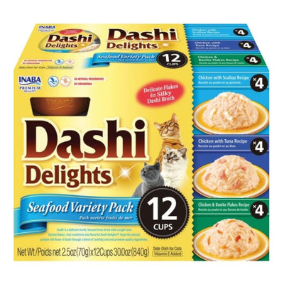 Inaba Dashi Delights Cat Food Topper - Seafood Variety, 2.5 oz (12 ct)