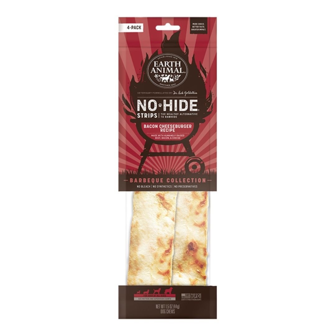Earth Animal No - Hide – Long - Lasting Bacon Cheeseburger Chew | 4 Count - Pets Perfect