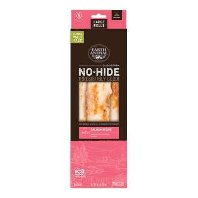 Earth Animal No-Hide - Long-Lasting Salmon Roll Large Dogs, 3 ct