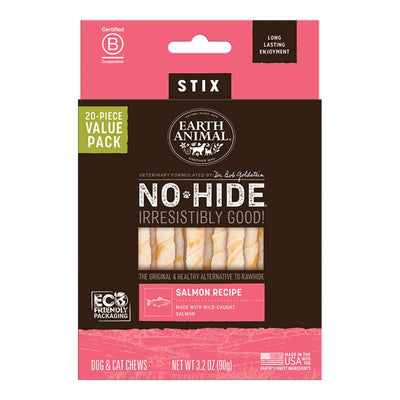 Earth Animal Dog No-Hide Stix Salmon Value 20 ct