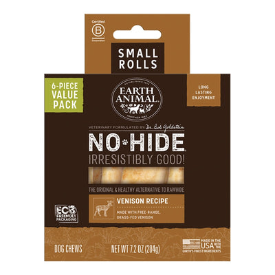 Earth Animal Dog No-Hide Venison Rolls Small Value 6 ct