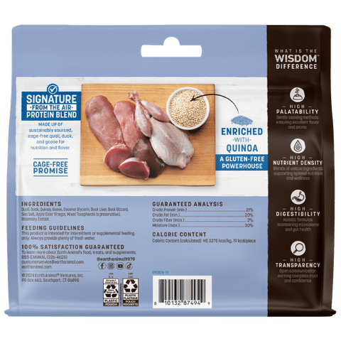 Earth Animal Dog Wisdom Air - Dried Jerky From The Air 4 oz. - Pets Perfect
