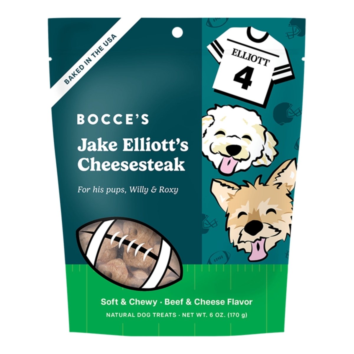 Bocce's Bakery Jake Elliott Cheesesteak Soft & Chewy Dog Treats 6oz - Pets Perfect