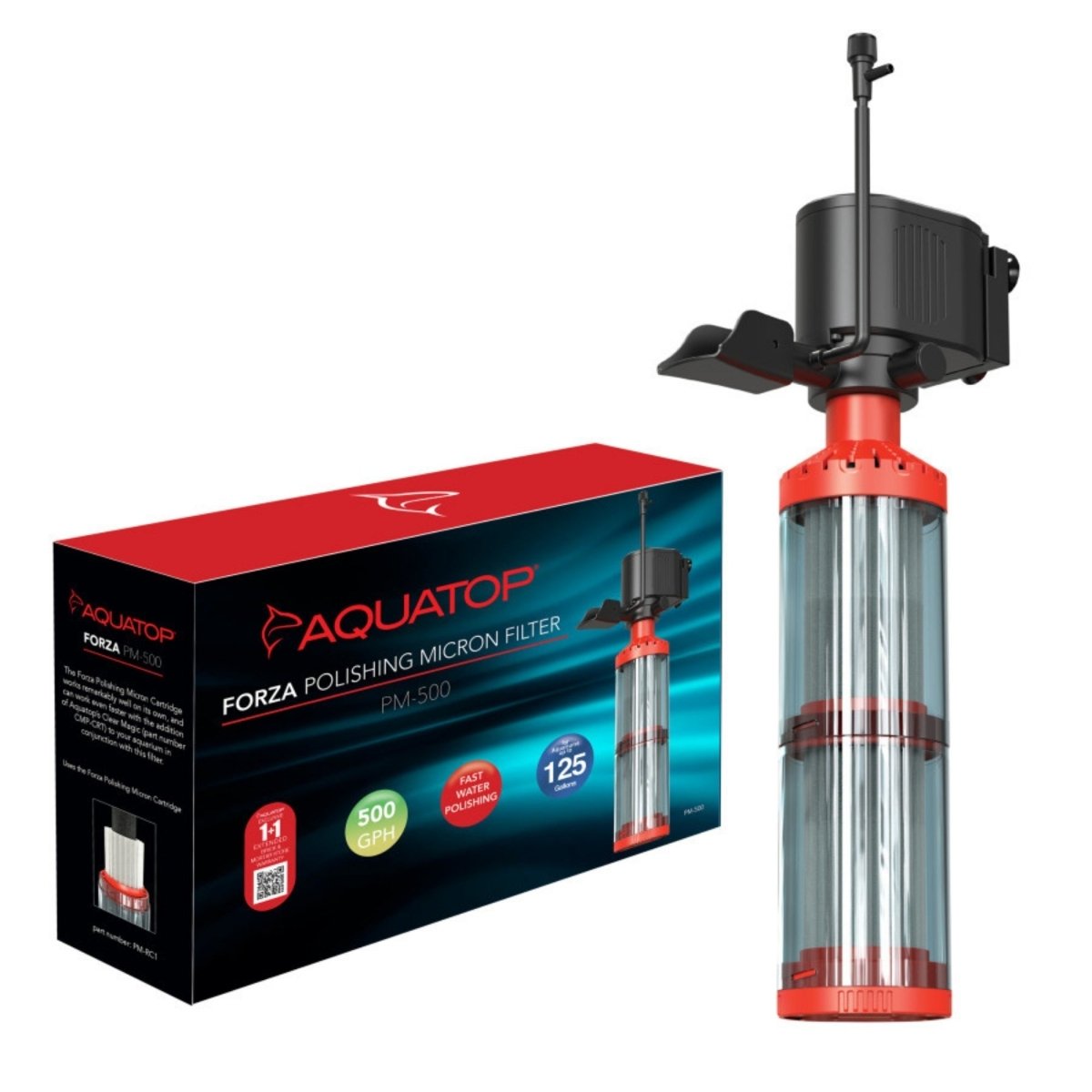 Aquatop Forza Polishing Micron Filter Double, 1ea/500 GPH - Pets Perfect
