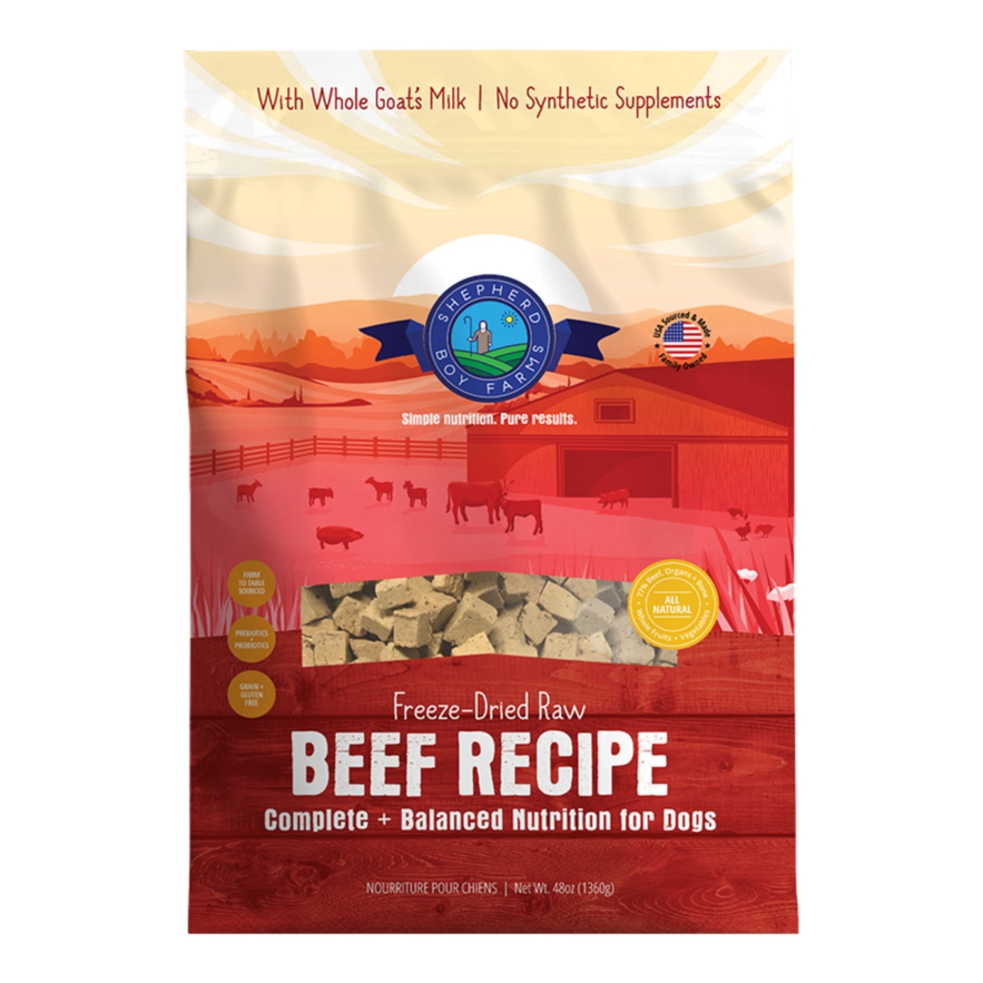 Shepherd Boy Farms Dog Freeze-Dried Beef, 48 oz