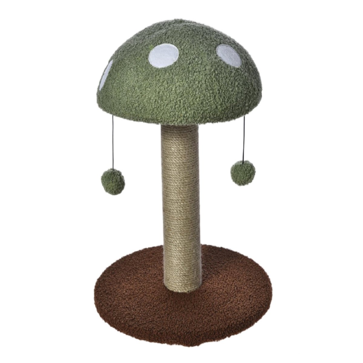 Max & Marlow Mushroom Cat Post w/ Toy Green 1ea - Pets Perfect