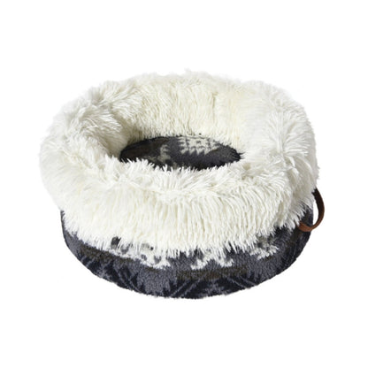 Max & Marlow Round Lounger Cat Bed Black & White, 1ea - Pets Perfect