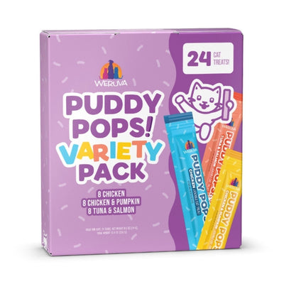 Weruva Cat Puddy Pops Lickable Cat Treat, 0.5 oz Variety Pack, 24 ct - Pets Perfect