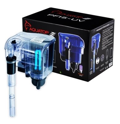 Aquatop Hang on Power Filter PF15 - UV with UV Sterilization Translucent Blue 1ea - Pets Perfect