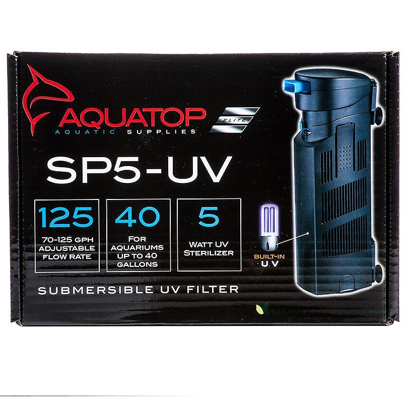 AquaTop Internal SP5UV Submersible UV Aquarium Filter Jet Black