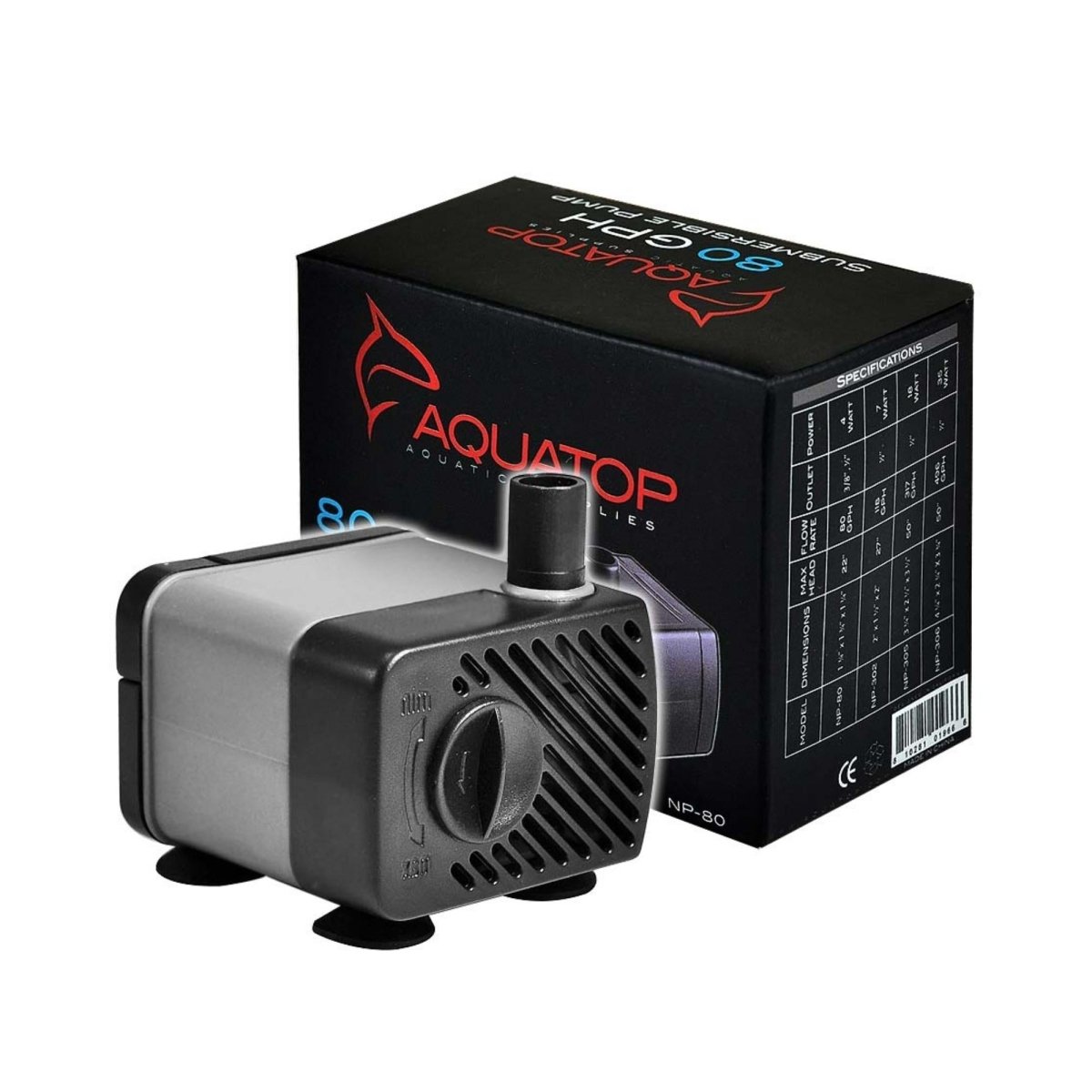 Aquatop NP80 Aquarium Submersible Water Pump Black, Grey, 1ea - Pets Perfect
