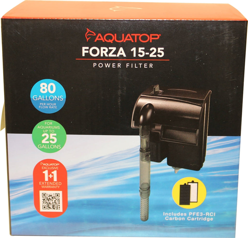 AquaTop FORZA 1525 Power Aquarium Filter Black, 80 GPH