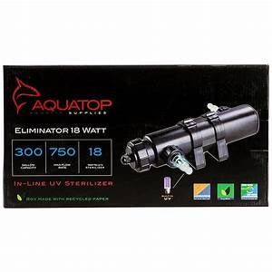 AquaTop Eliminator Series InLine UV Sterilizer, Black, 18W