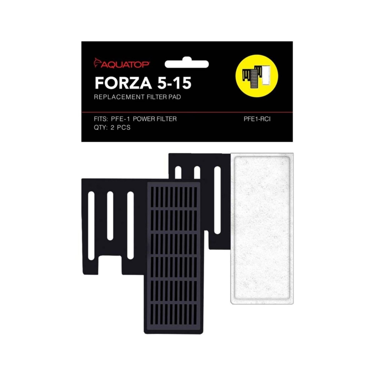 Aquatop FORZA Replacement Filter Inserts with Premium Activated Carbon 515, Black, White, 1ea/2 pk - Pets Perfect