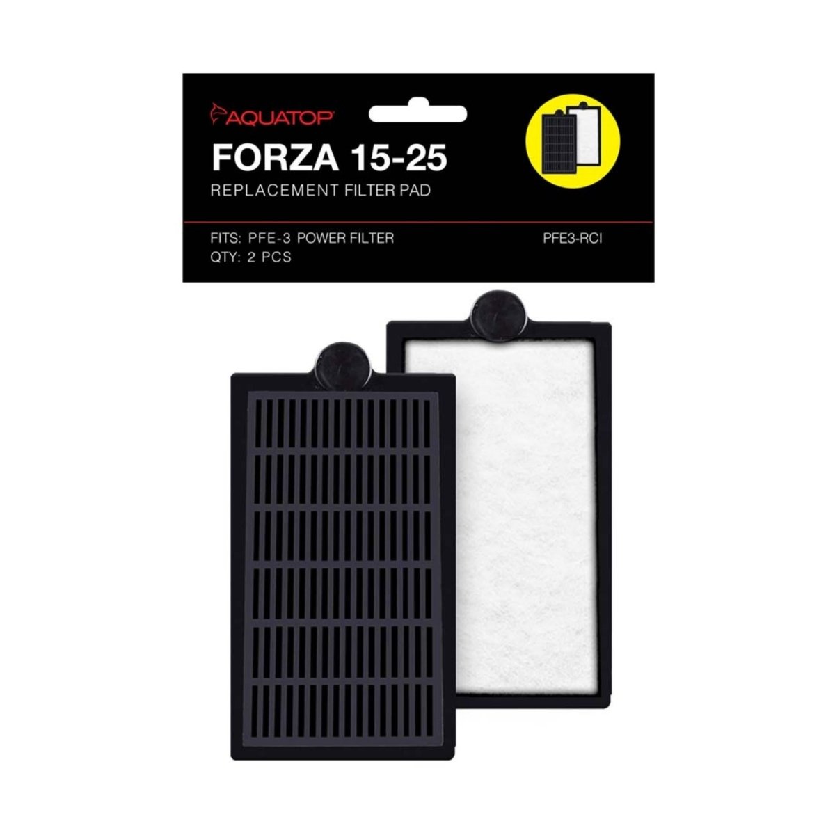 Aquatop FORZA Replacement Filter Inserts with Premium Activated Carbon 15 - 25 Black, White 2 Pack - Pets Perfect