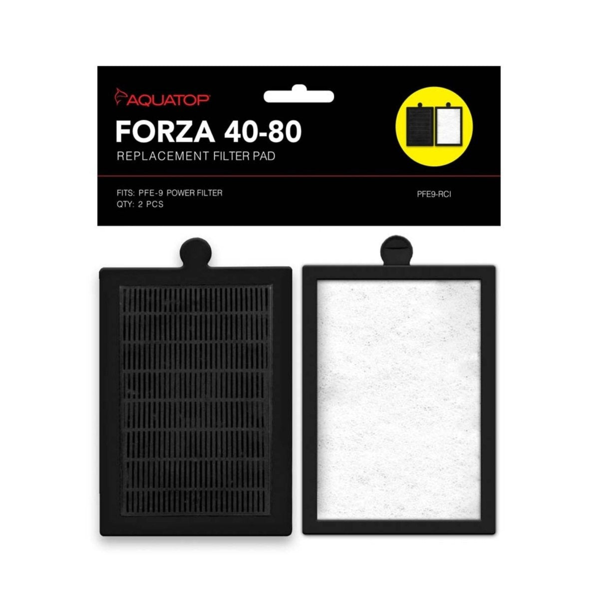 Aquatop FORZA Replacement Filter Inserts with Premium Activated Carbon 40 - 80 Black, White 2 Pack - Pets Perfect