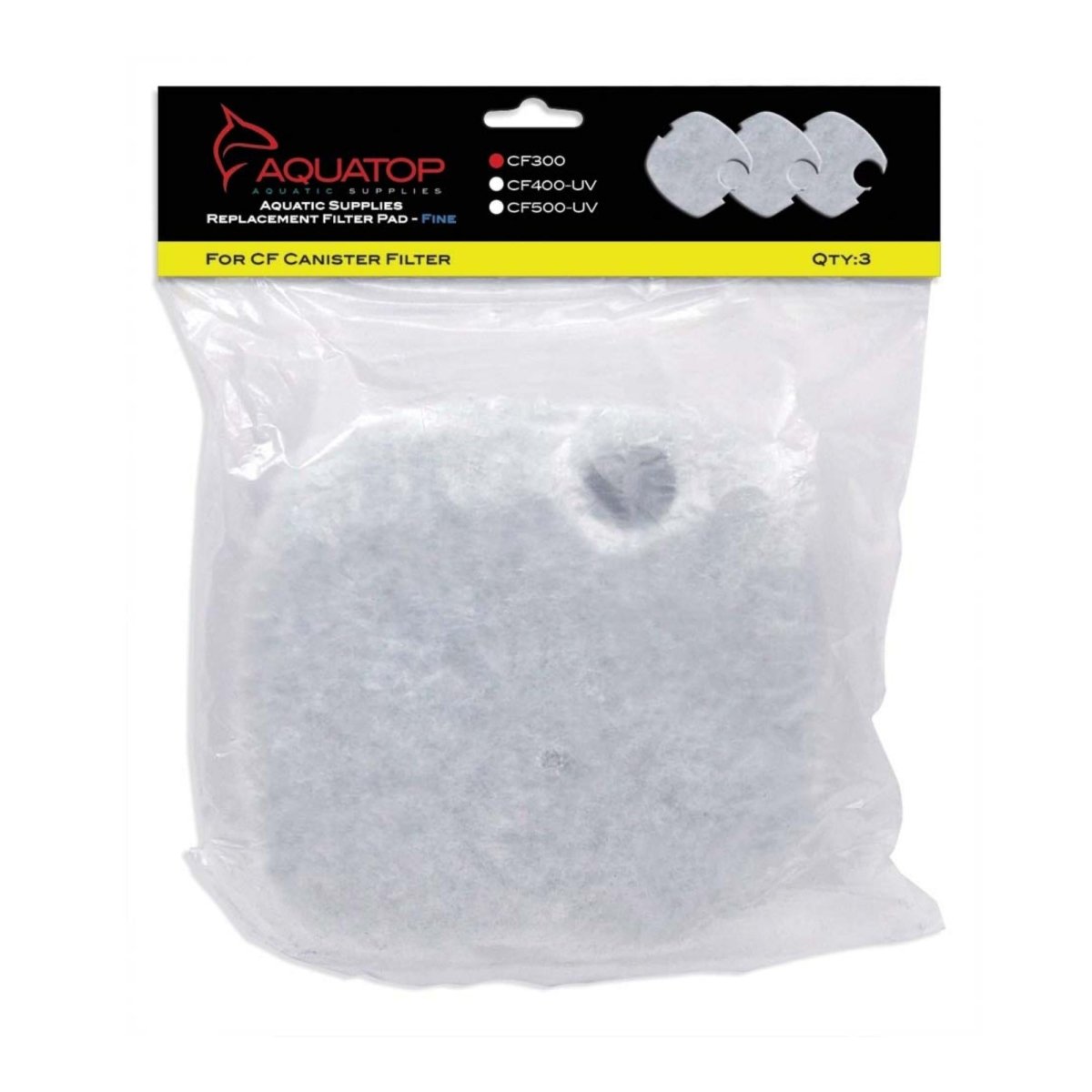 Aquatop Replacement Filter Sponge for CF Series Filters For CF300, White, 1ea/3 pk - Pets Perfect