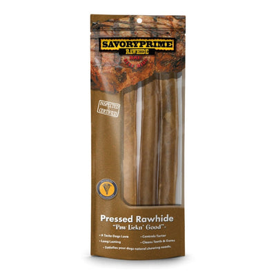 Savory Prime Pressed Rawhide Roll Natural, 10 in, 3 ct - Pets Perfect