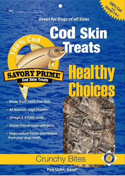Savory Prime Cod Skin Crunchy Bites Dog Treats, 4 oz
