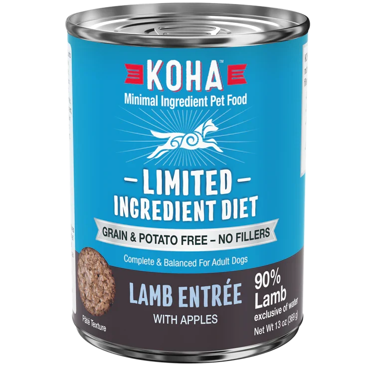 Koha Limited Ingredient Lamb Entree can, angled front label view