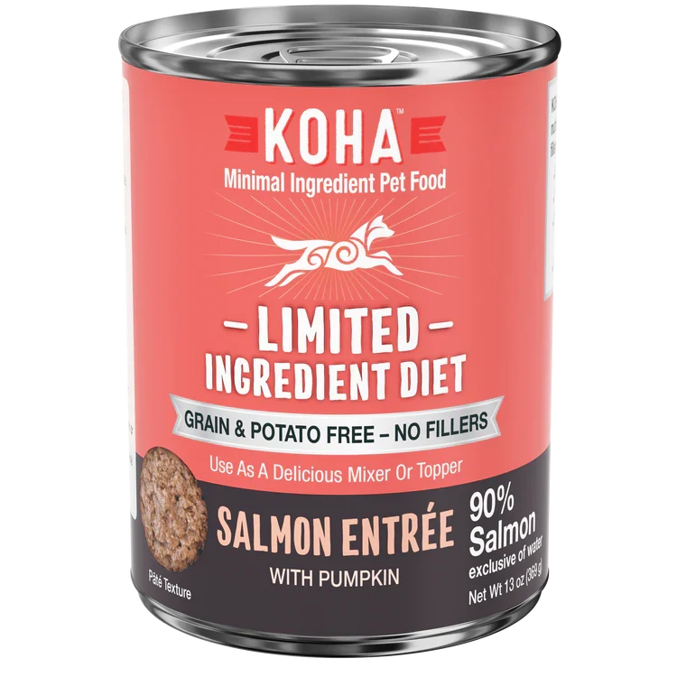 Koha Dog Limited Ingredient Grain-Free 90% Salmon, 13 oz each, Case of 12