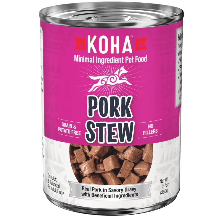 Koha Dog Grain Free Stew Pork 12.7oz. (Case of 12) - Pets Perfect