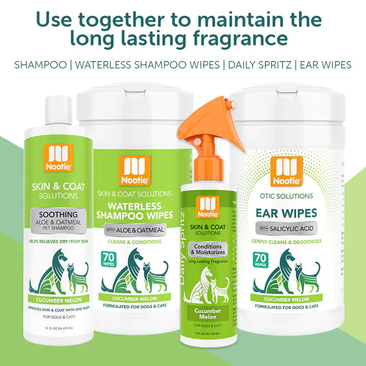 Nootie Waterless Grooming Wipes Cucumber Melon 70 ct, view 3