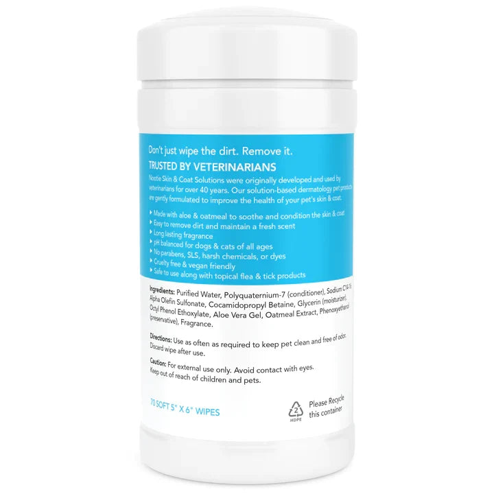 Nootie Waterless Grooming Wipes Sweet Pea and Vanilla 70 ct
