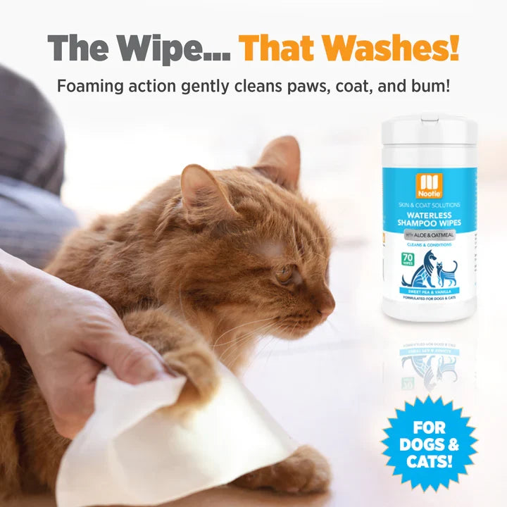 Nootie Waterless Grooming Wipes Sweet Pea and Vanilla 70 ct