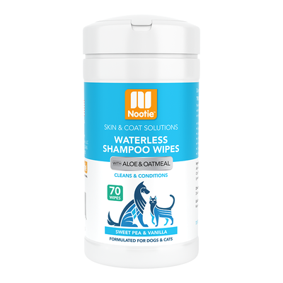 Nootie Waterless Grooming Wipes Sweet Pea and Vanilla, 70-Count