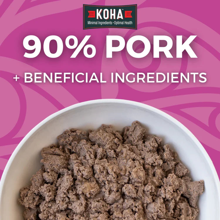 Koha Dog Limited Ingredient Grain-Free 90% Pork, 13 oz each, Case of 12