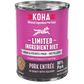 Koha Dog Limited Ingredient Grain Free 90% Pork 13oz. (Case of 12)