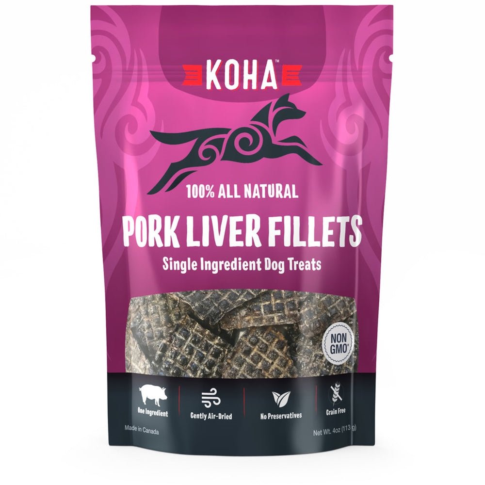 Koha Dog Grain Free Air Dried Pork Fillet 4oz. - Pets Perfect