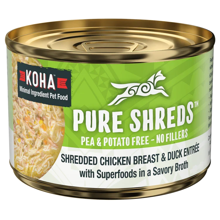 Koha Dog Grain-Free Shredded Chicken And Duck 5.5 oz. 12 ct