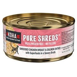 Koha Cat Grain Free Shredded Chicken Salmon 5.5Oz(Case of 12) - Pets Perfect