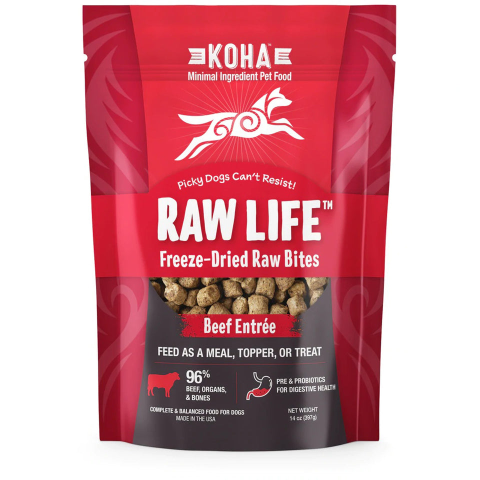 Koha Dog Grain-Free Raw Freeze-Dried Bites Beef 14 oz