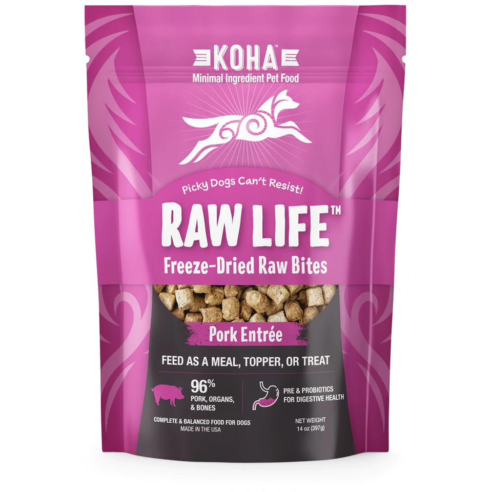 Koha Dog Grain-Free Raw Freeze-Dried Bites Pork 14 oz