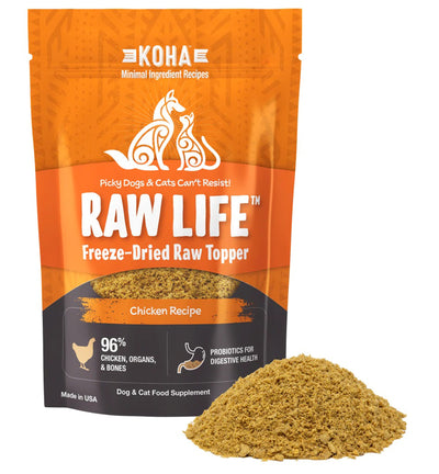 Koha Dog Cat Grain-Free Raw Freeze-Dried Topper Chicken 8 oz