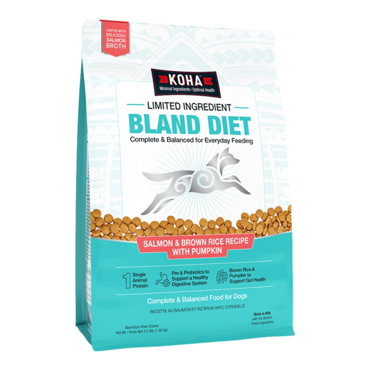 Koha Dog Limited Ingredient Bland Diet Salmon & Brown Rice, 3.5 lb