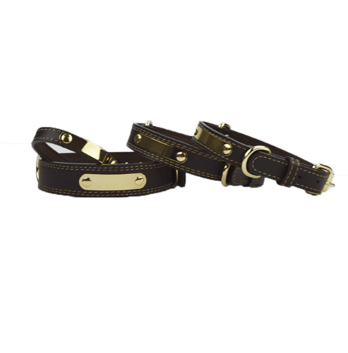 Leather Dog Collar - Personalized with Custom Engraving - Pets Perfect