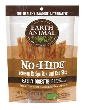 Earth Animal No Hide Venison Chews Dog Treats, 10 ct