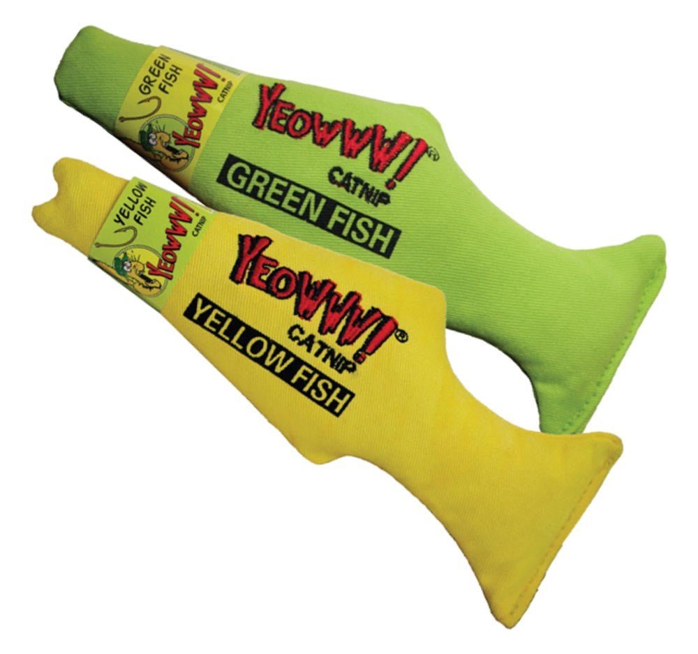 Yeowww Fish Catnip Toy Yellow, 7 in - Pets Perfect