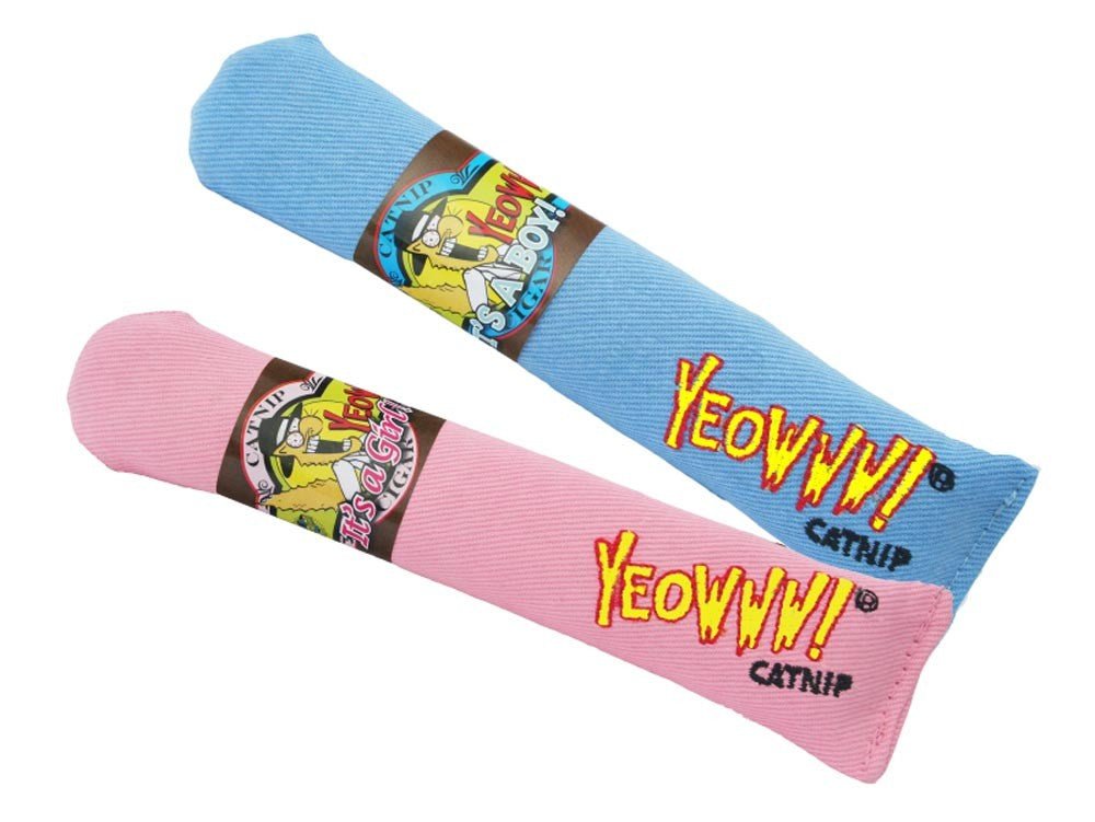 Yeowww! Big Baby Cigars Catnip Toy Pink & Blue 1ea/7 in - Pets Perfect