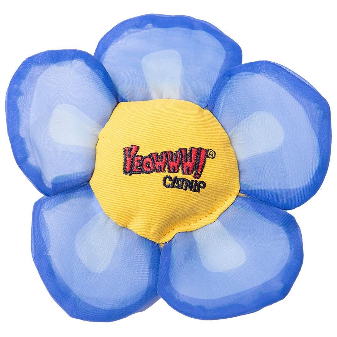 Yeowww Daisy's Flower Tops Catnip Cat Toy Blue, - Pets Perfect