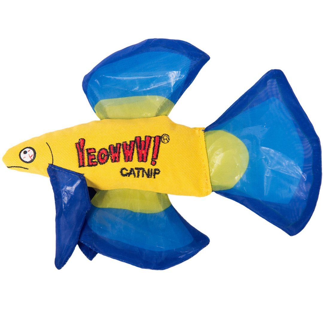 Yeowww Mo Betta Fish Catnip Cat Toy Blue, - Pets Perfect