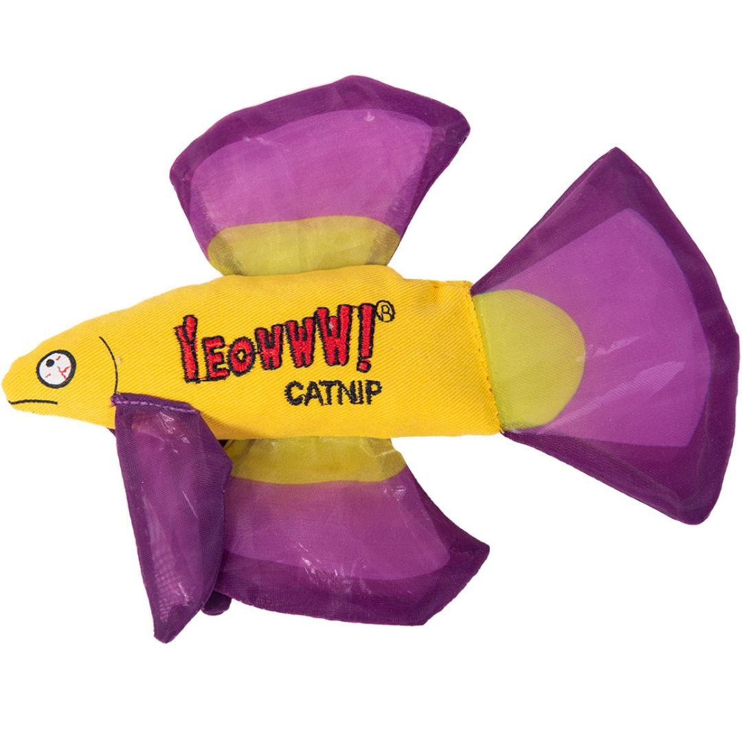 Yeowww Mo Betta Fish Catnip Cat Toy Purple, - Pets Perfect