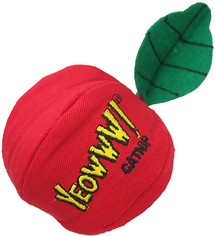 Yeowww! Apple Catnip Cat Toy, Red, Green