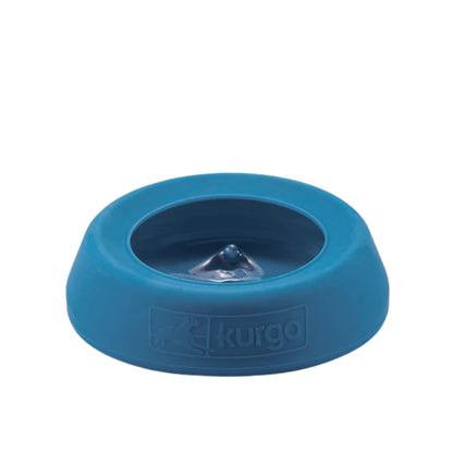 Kurgo Dog Wander Splash Free Water Bowl Blue